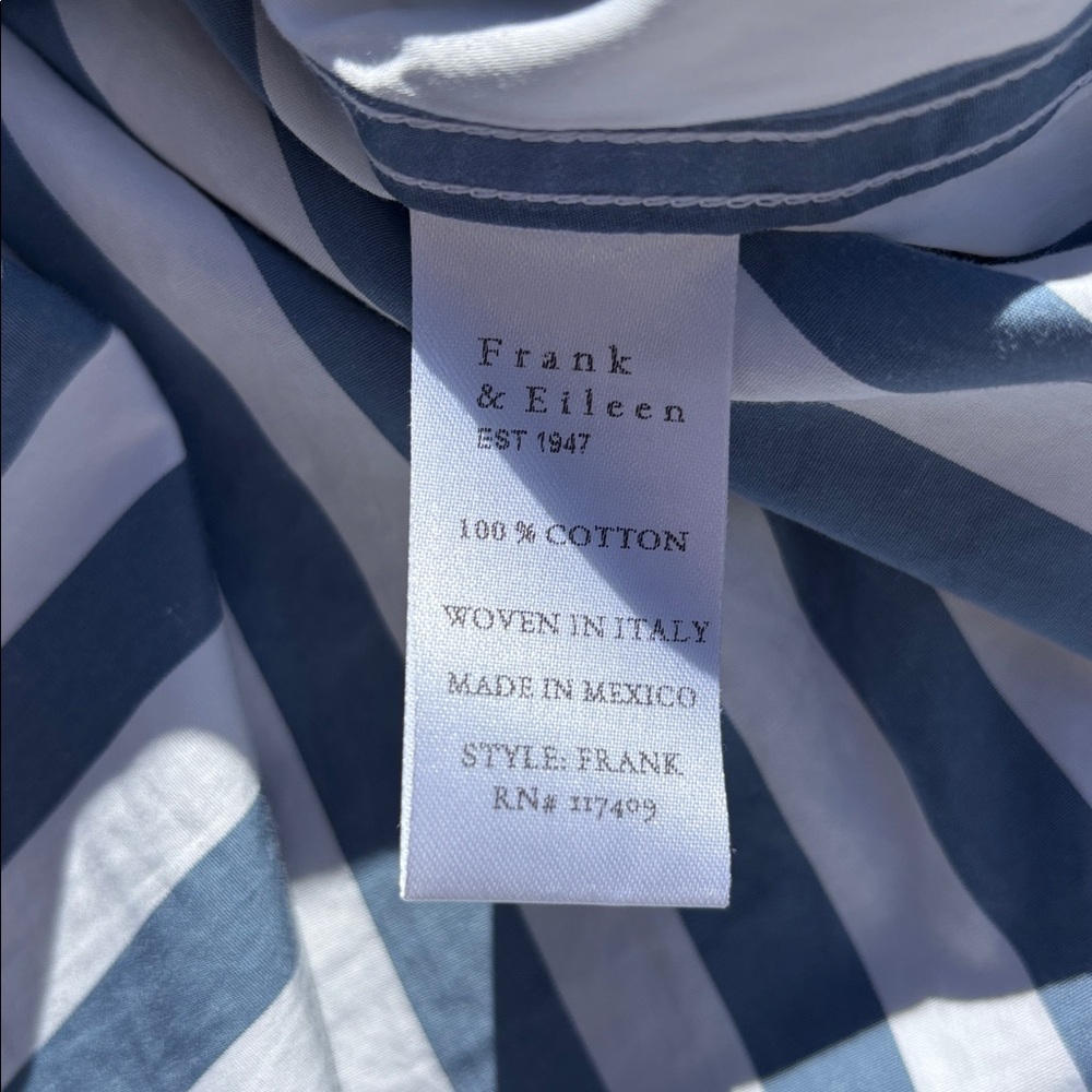 Frank & Eileen Blue and White Vertical-Stripe Button-Down Shirt - Picture 10 of 16